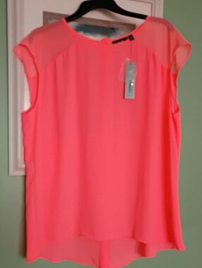 Apt. 9 Coral Sleeveless Chiffon Overlay Blouse